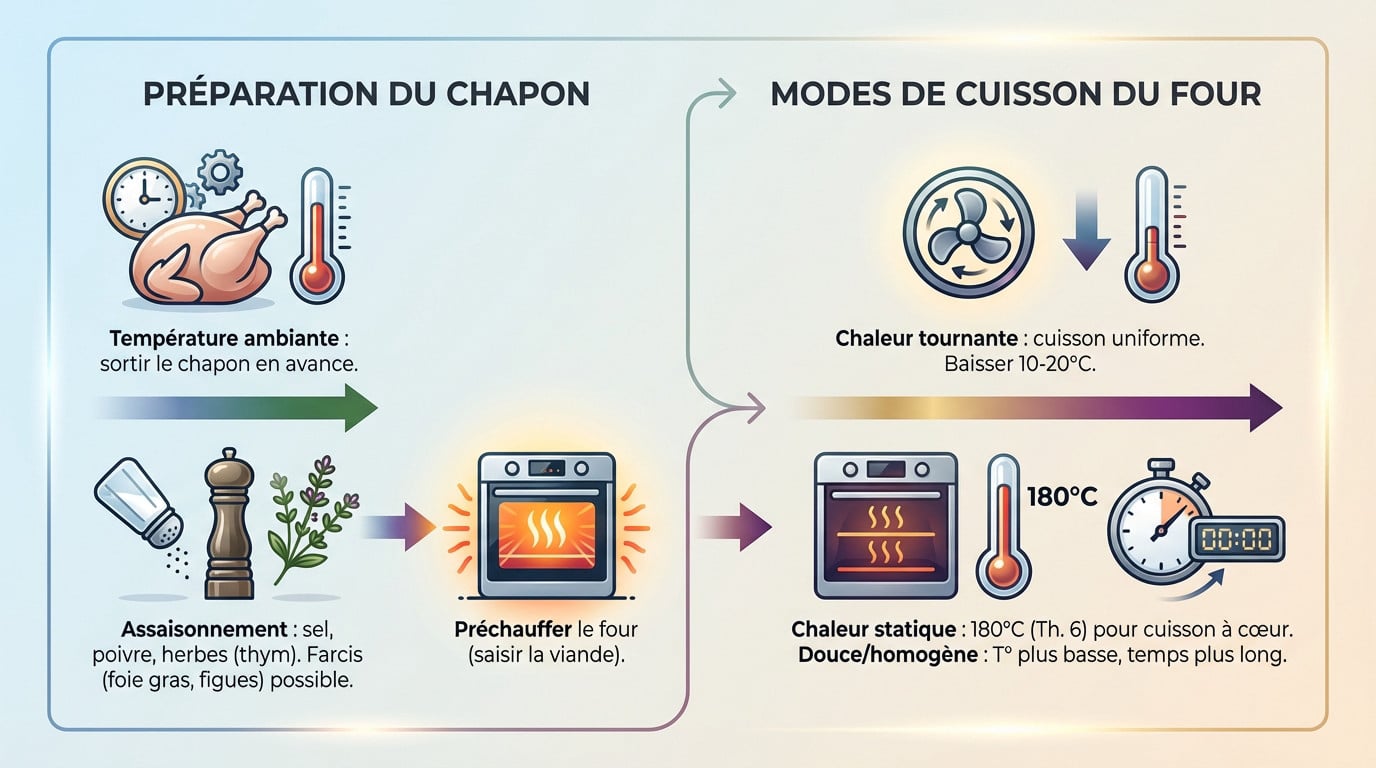 Cuisson rôti chapon au four : l'astuce du moelleux Préparation et cuisson du chapon au four pour une viande tendre