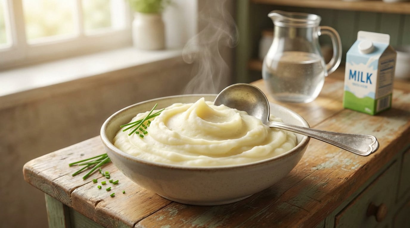 Purée de pommes de terre avec ciboulette fraîche.