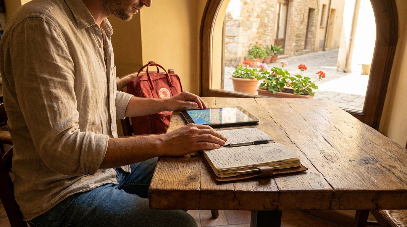 Libreetloin : avis et décryptage de ce site de voyage alternatif Personne écrivant sur un carnet à une table